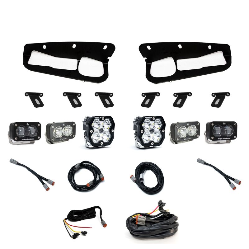 Ford Bronco Squadron Sport Lights - Baja Designs - 2.0 Sport (Spot) / S2 SAE / S2 Sport D/C Steel Bmpr w/UP - `21-`25
